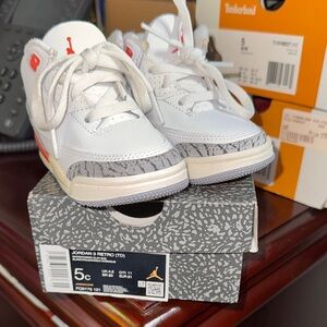 Jordan Kids Sneakers - White, Gray, and Red